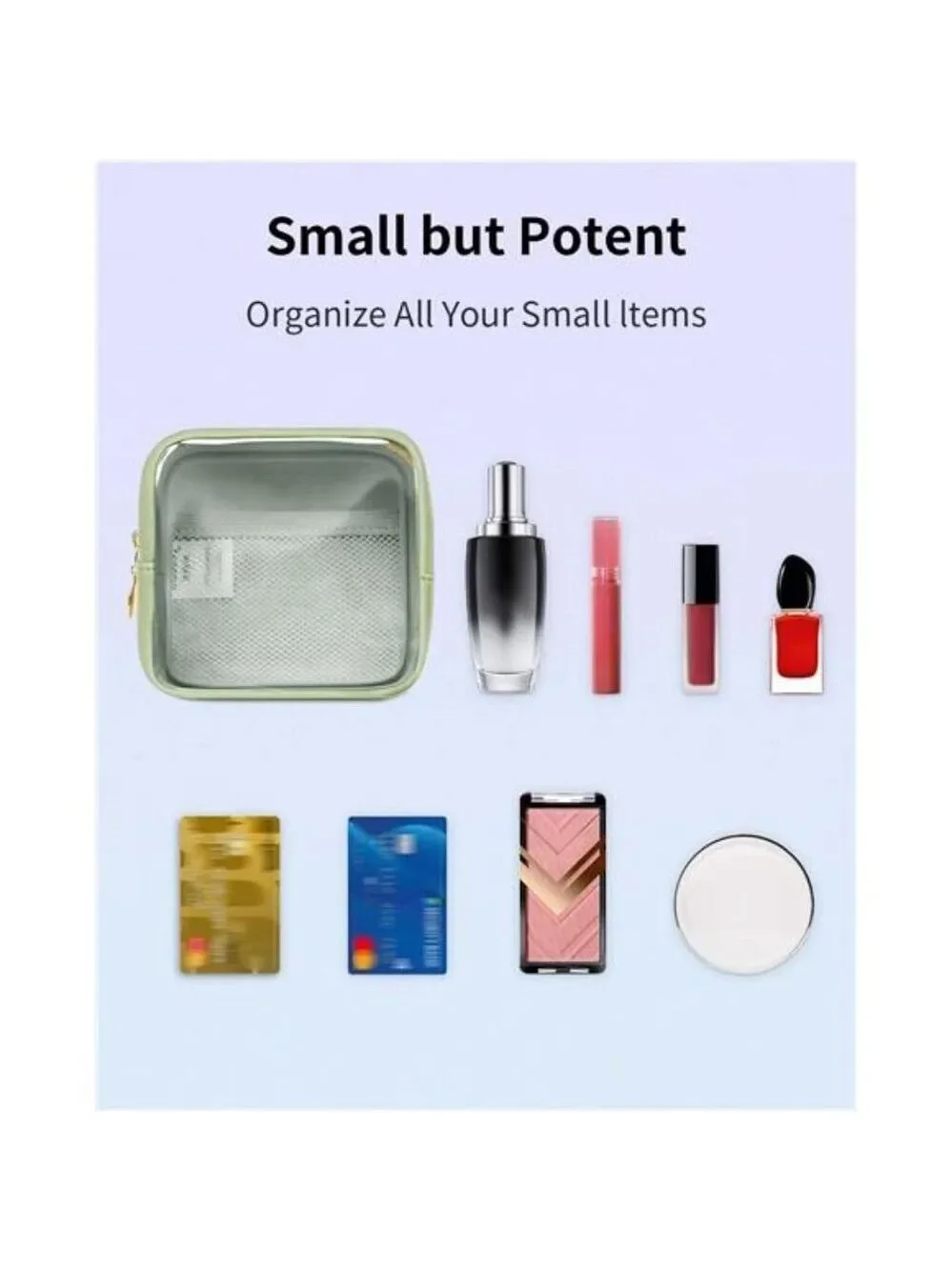 Clear Makeup Bag Mini Transparent Cosmetic Pouch Travel Toiletry Organizer Women